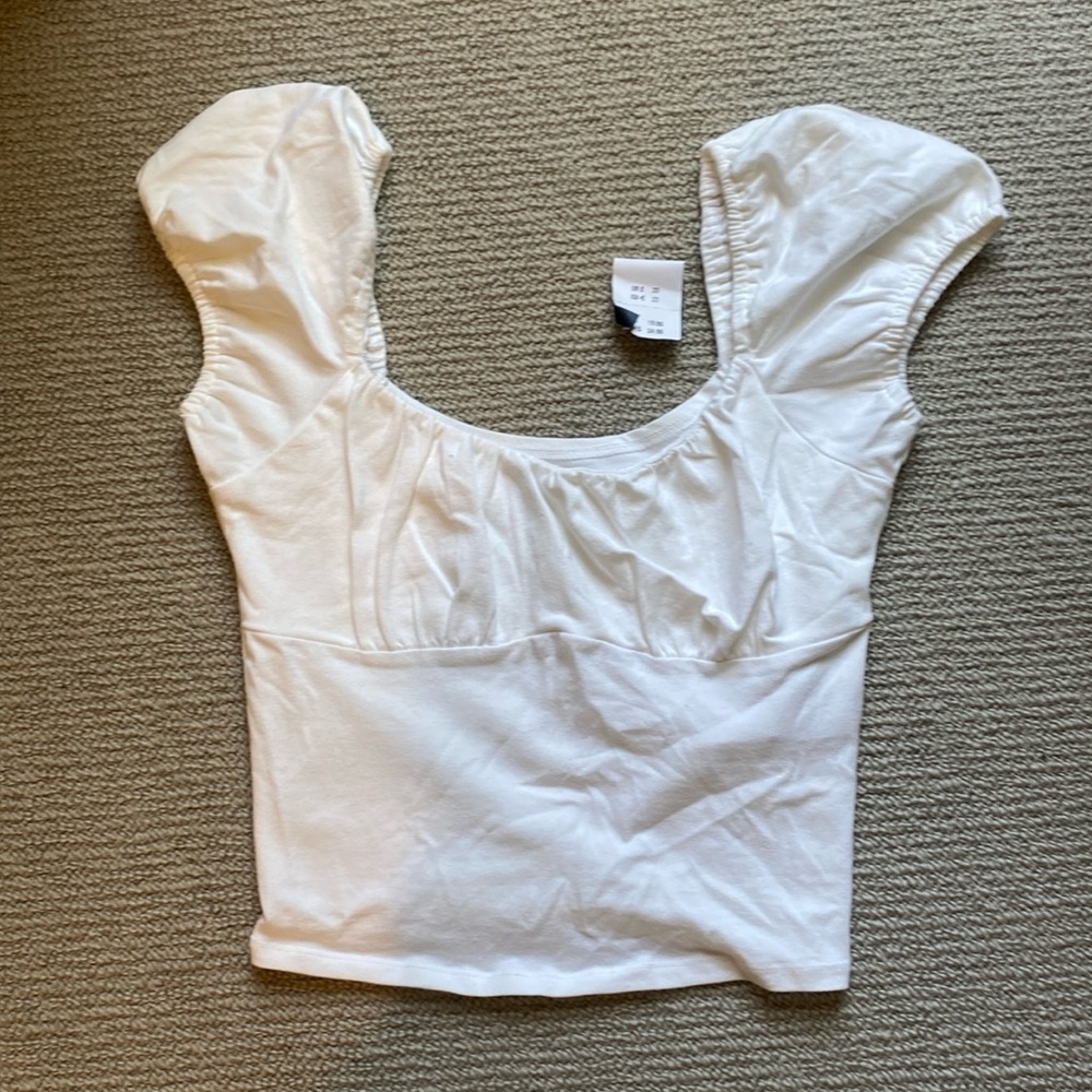 NWT white ruched crop top